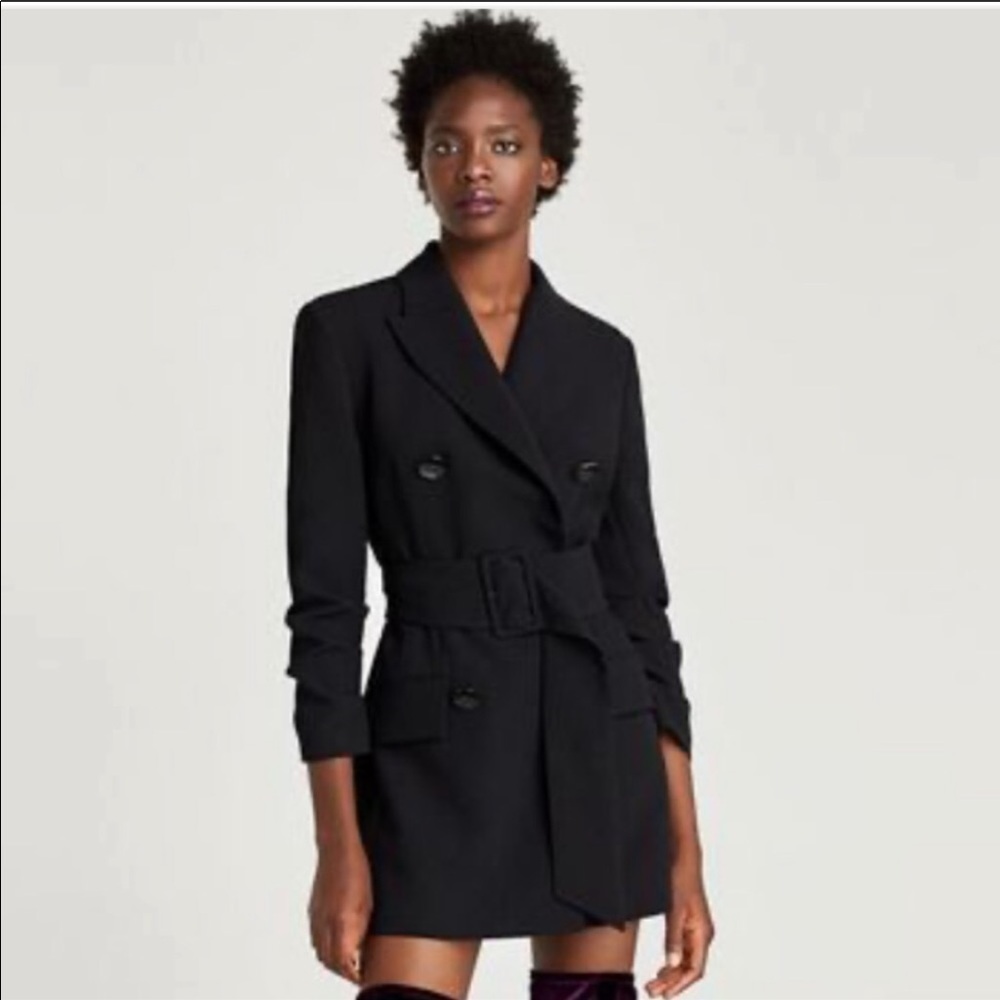 Zara double breasted blazer dress with belt